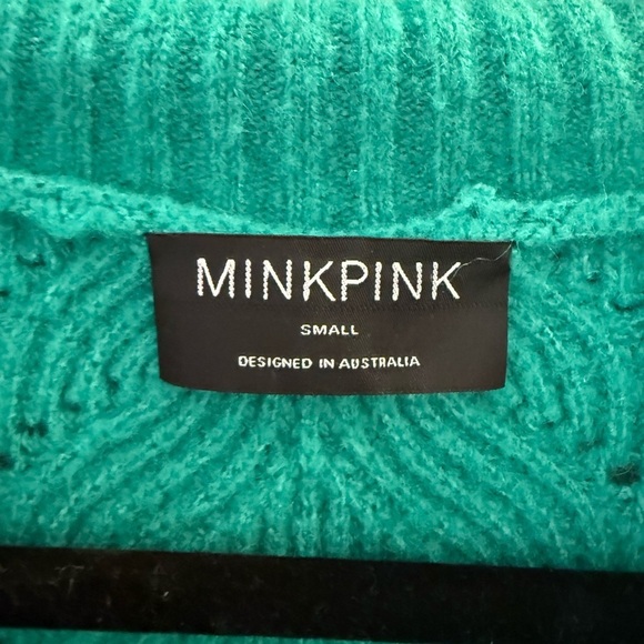 MINKPINK taylor jumper sweater in mint teal turquoise women’s size small - Picture 6 of 7